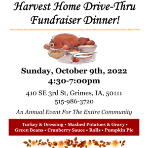 Harvest Home Drive-Thru Fundraiser Dinner
